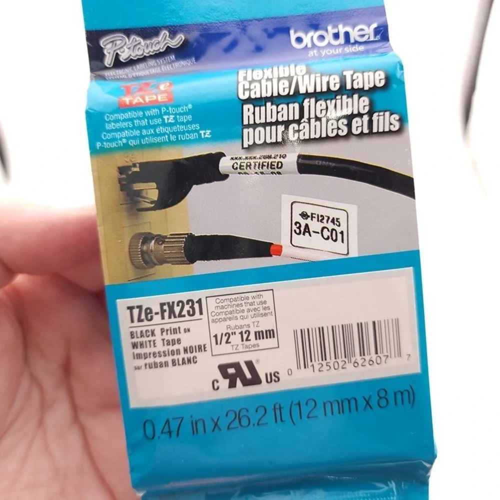 Brother P Touch TZE FX231 Flexible Cable Wire‎ Tape 1/2